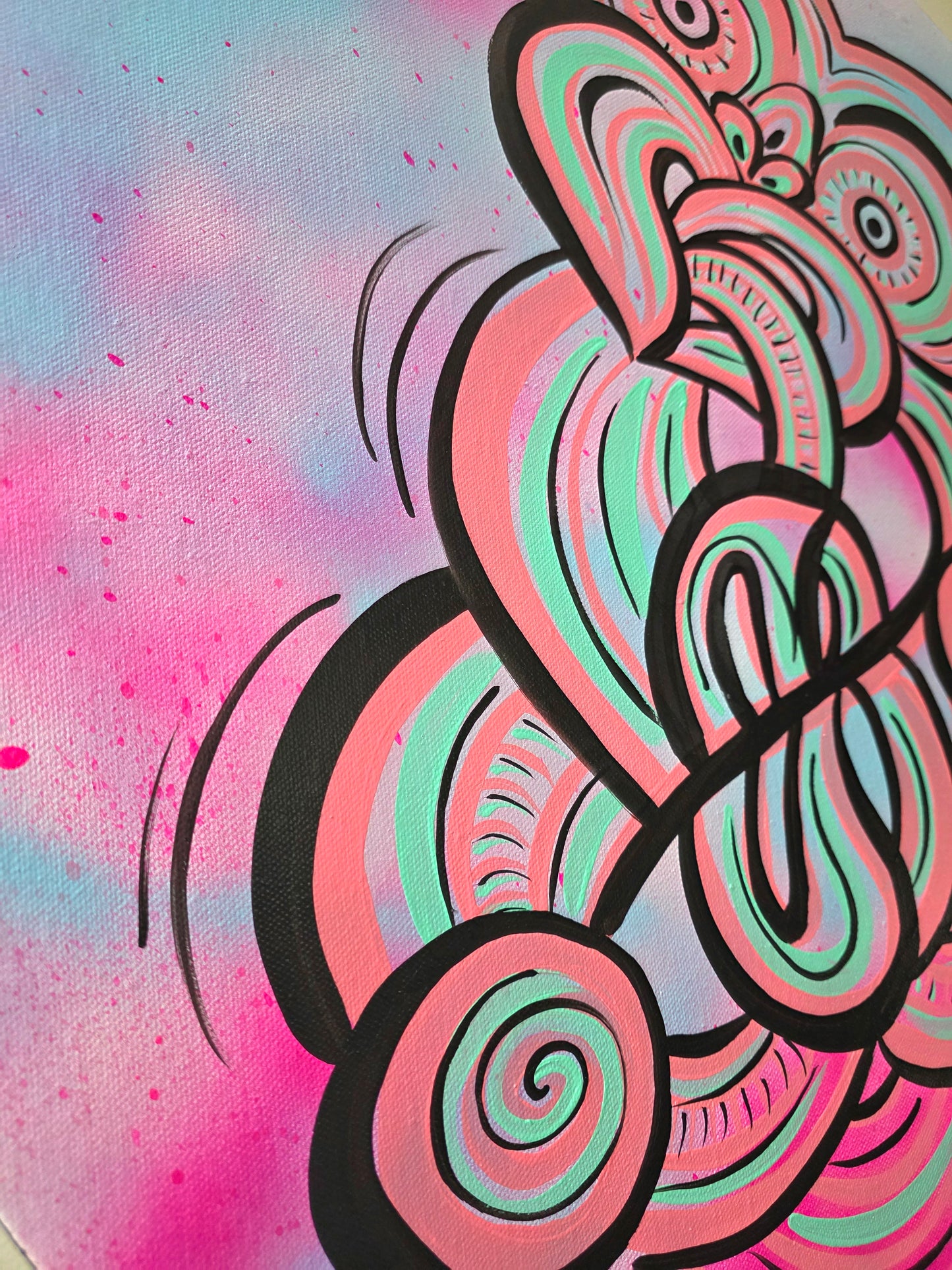 Neon Manaia Original Canvas Painting