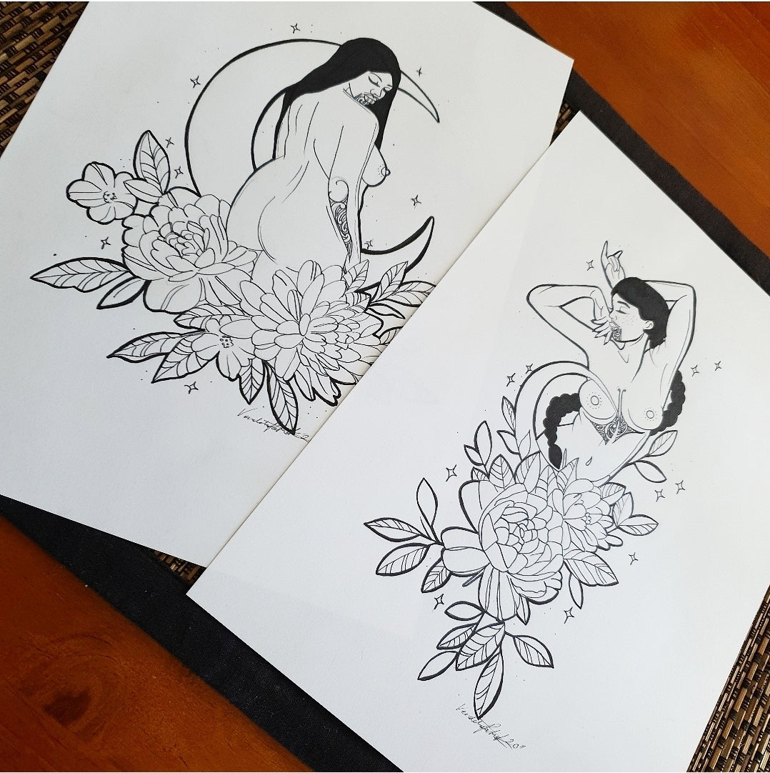 Rona and the Moon (2) Original Art