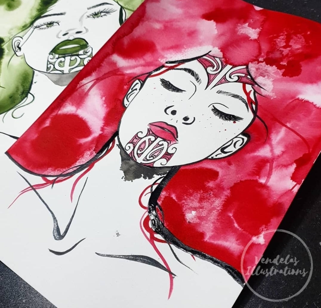 Mana Wāhine (Red) Print