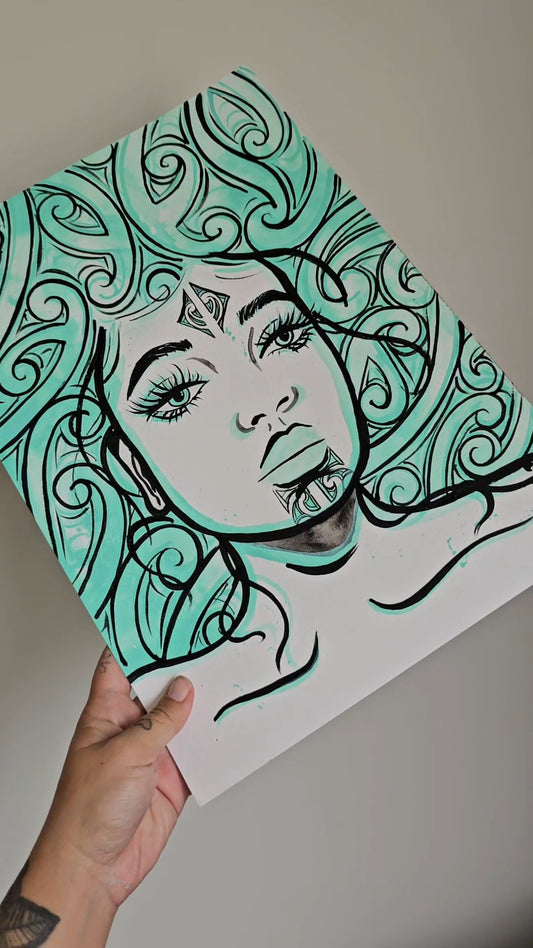 Mana Wāhine (Turquoise) Print