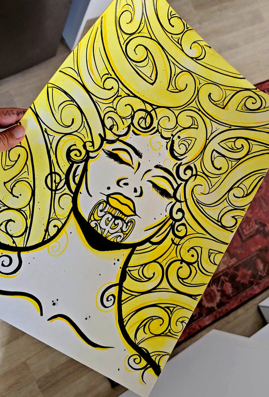 Mana Wāhine (Yellow) Print