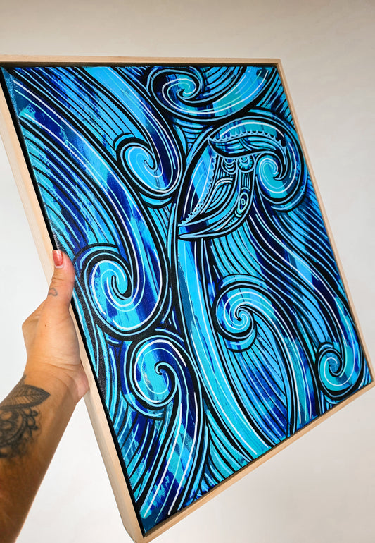 The Blue Manaia Original Canvas Painting