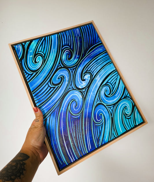 Blue Submerge Original Canvas Painting